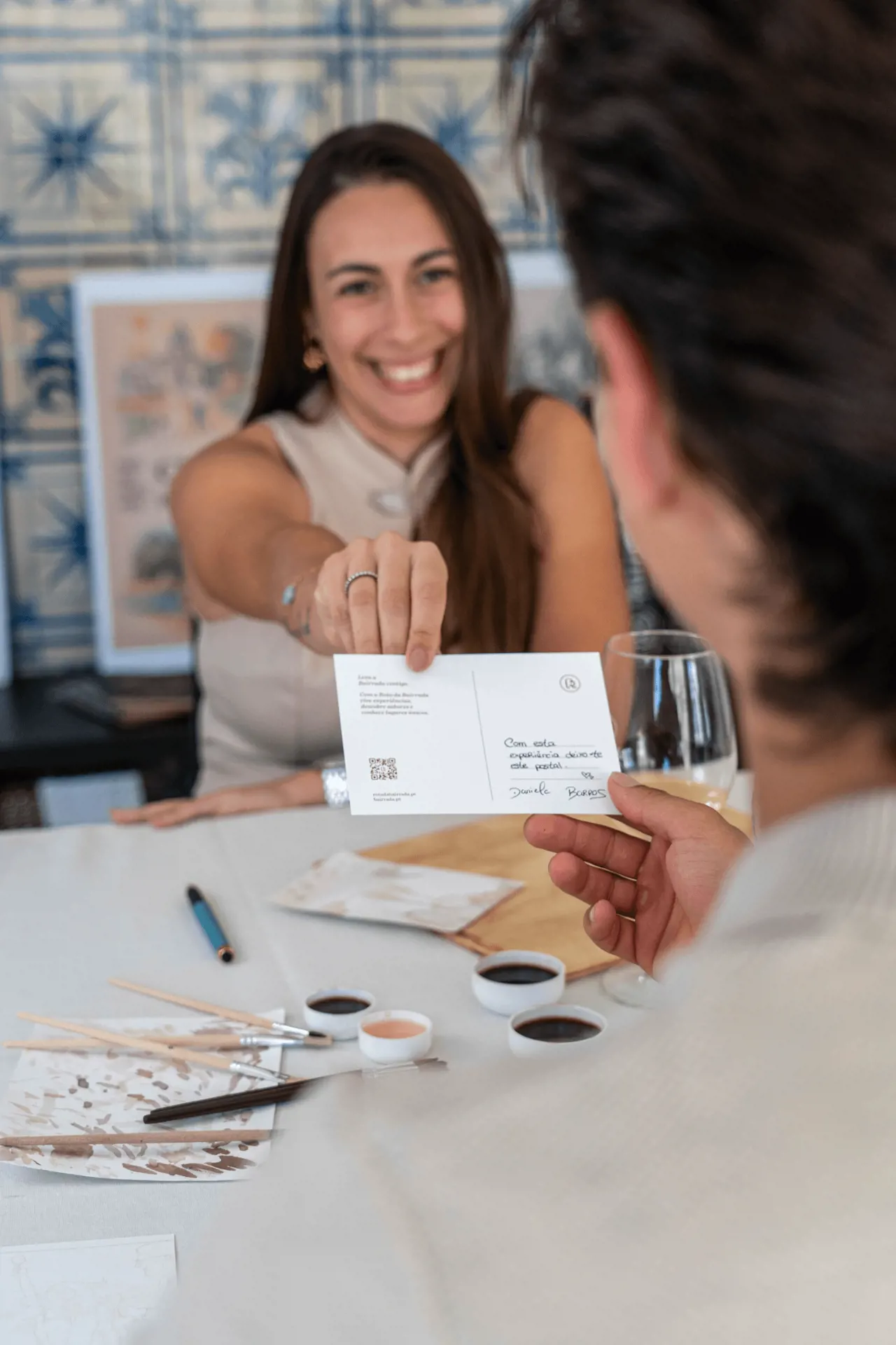 Pintura de Postal com Vinho